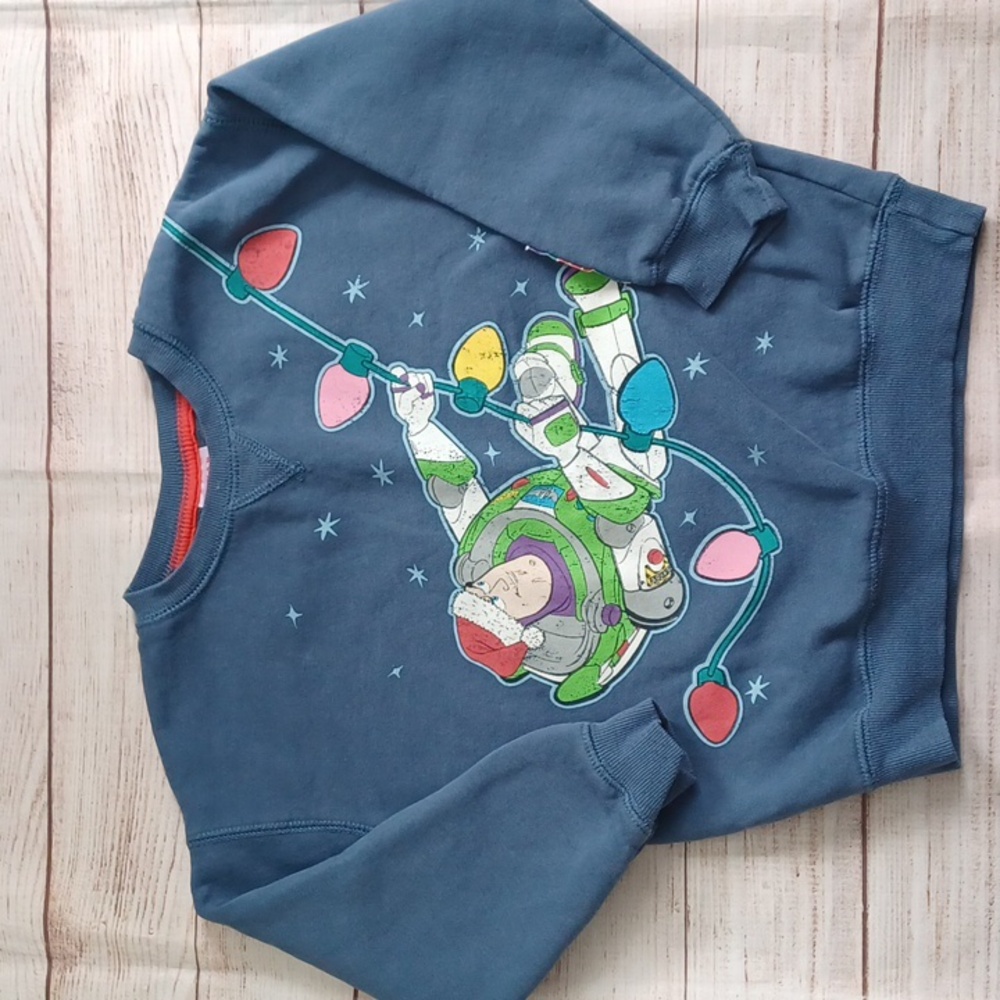 Pixar/Disney Buzz Lightyear Swinging Into The Holidays Crewneck. Boy 5T.